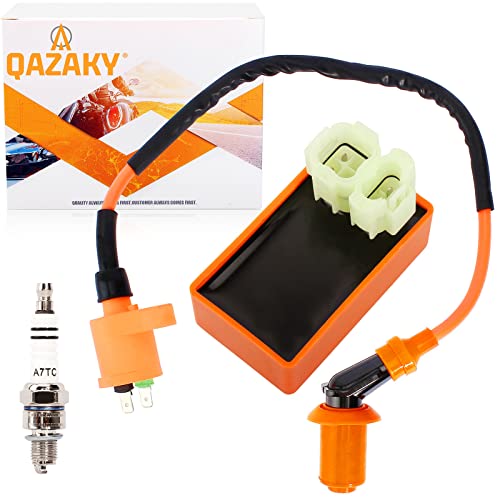 Qazaky Performance Ignition Coil + Spark Plug + Ac 6 Pins Cdi Compatible With Crf50 Xr50 Xr70 Xr80 Xr100 Pit Dirt Racing Bike Motorcycle Atv Quad Scooter Go Kart Moped #TOP4