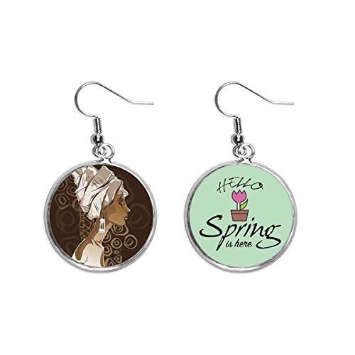 Pendientes de primavera con arte africano de mujer para lucir en terrazas y eventos