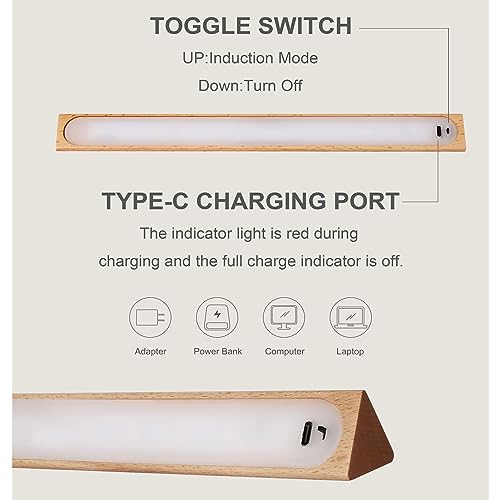 LANDGOO Conjunto de 2 luzes magnéticas de armário com sensor infravermelho LED sob o balcão luzes no