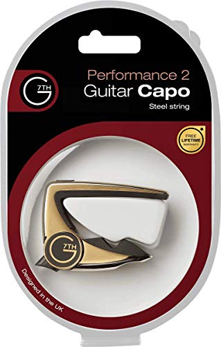 G7TH G7C-P2GLD - Cejilla para guitarra para guitarra acústica, color dorado