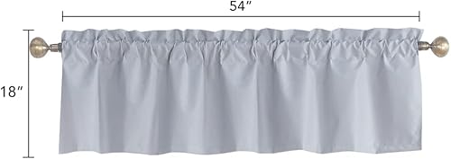 Miniatura 2 de Cortina de ventana para cocina, baño, sala de estar, tratamiento opaco con aislamiento térmico, cortina de oscurecimiento de habitación de 54 x 18