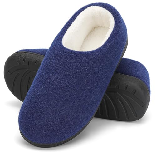 Mishansha Zapatillas de Estar por Casa Hombre Mujer Zapatos de Casa Invierno Cálido con Memory Foam Pantuflas Cómodas Antideslizante para Exterior e Interior, Azul Baya, 42/43 EU