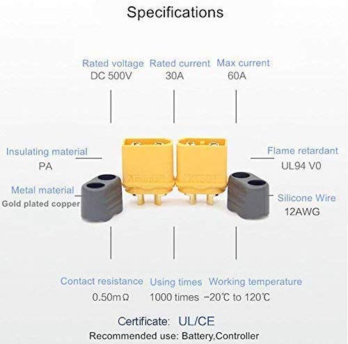 2 Paar XT60H Man/vrouw Connector Met Mantel – Verguld, Voor RC En Zonne-energie