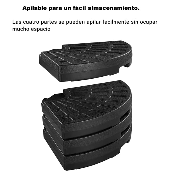 Yaheetech Base Sombrilla Rellenable 4 Piezas de Arena 66kg y Agua 52L Negro