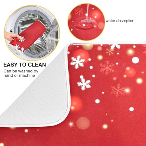 Tapis de séchage vaisselle microfibre rouge 45x61 cm