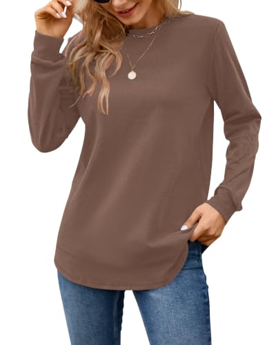 Image of MOLERANI Sweatshirts for Women Casual Long Sleeve Crewneck Shirt Tunic Tops | Pullovers, Soft Lightweight Warm Fabric, Loose Fit, Fall Winter Trendy Clothes, Daily Wear, Workout, Outdoor Outfits