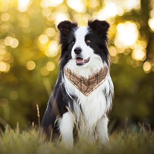 2 Packs Pet Cat Dog Scarf, Triangle Reversible Dog Bandanas, Everyday Dog Scarf Bibs For Male & Female, Adjustable Dog Collar Love Heart Carved Wood Board #TOP1
