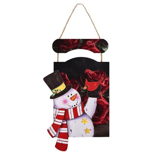 Peinture murale Noël bonhomme de neige en bois pour décoration d'intérieur chic