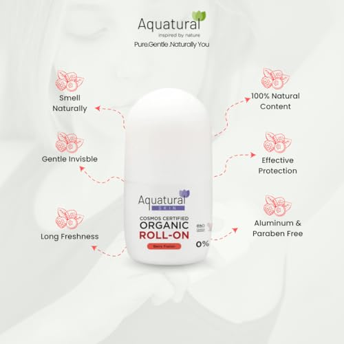 Image of Organic Deodorant Women & Men Roll On, Natural Formula for Sensitive Skin, Long-Lasting Odor Protection (2.53 Fl Oz (Pack of 2), Berry Fusion)