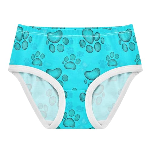 Toddler Underwear Floral 2t Cotton Cute Panties Girl Cartoon Kids Undies Briefs Cute Dog Paw Prints Blue