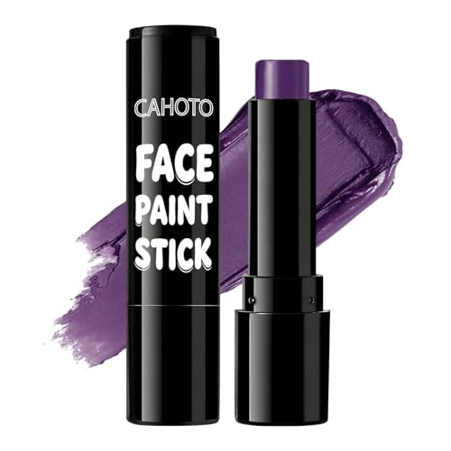 CAHOTO Purple Face Body Paint Stick Lavender Violet Eye Black Sports Vegan Halloween Makeup Periwinkle Lilac Stick for Ursula Witch Devil Cheshire Cat Sorcerer Widowmaker Dabi SFX Cosplay 0.12oz