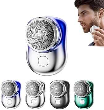 Mini-Shave Portable Electric Shaver, Rechargeable Mini Portable Electric Shavers for Men, Pocket Size Wet and Dry Razor Blue