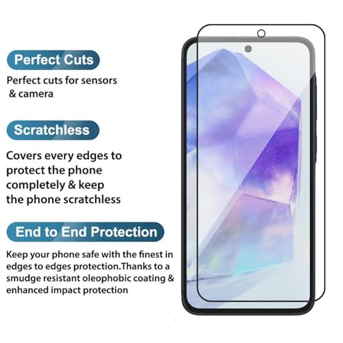 Image of POPIO Military-Grade Gorilla Tempered Glass For Samsung Galaxy A35 / A55 / M35 | 9H Hardness, Edge-to-Edge, Bubble-Free