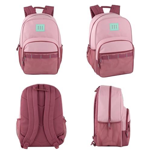 Trail maker 24 Pack Two Tone Backpacks in Bulk for Homeless Adults Nonprofit 18 Inch Backpacks Wholesale (Light Colors Pack)4