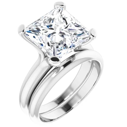 4 Carat Princess Cut Lab Diamond Engagement Ring2