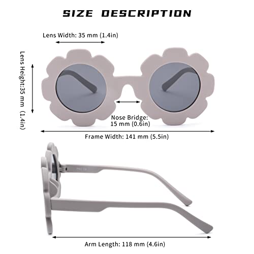 Hycredi Kids Flower Sunglasses Round Polarized Sung Lasses Cute Shades UV 400 Protection Girls4