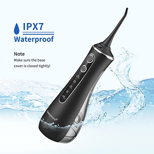 Sawgmore Munddusche Kabellos, Professionelle Elektrischer Zahnreiniger mit 4 Modi und 4 Ersatzdüsen, USB wiederaufladbar, IPX7 wasserdicht, Zahnreinigung, ideal für Zuhause und auf Reisen – Bild 4