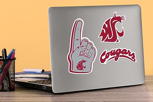 Image of Washington State University 8ct Vinyl Large Deluxe Stickers Variety Pack - Laptop, Water Bottle, Scrapbooking, Tablet, Skateboard, Indoor /Outdoor - Set of 8