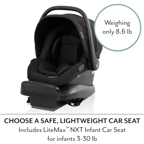 Image of Evenflo Pivot Xpand NXT Travel System Featuring LiteMax NXT Infant Car Seat (Coal Black)