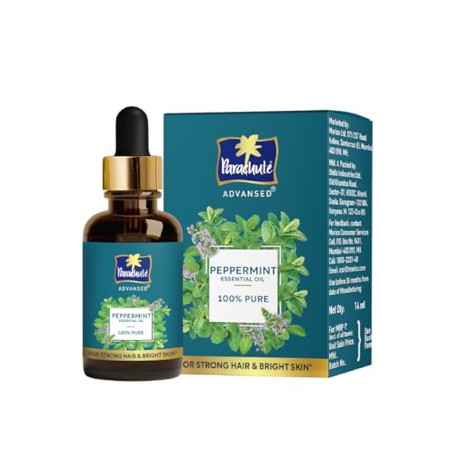 Parachute Advansed Peppermint Essential Oil, 14ml| 100% Pure | For Strong Hair & Bright Skin |Skin Tone Enhancing | Reduces hair loss| helps in boosti