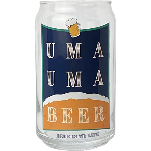 サンアート おもしろ食器 缶型 ガラス グラス 約360ml UMAUMA BEER ビール 日本製 SAN3882-2