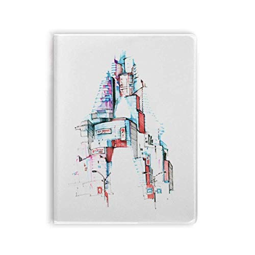 Carnet de notes aquarelle avec couverture souple design Street Modern Building