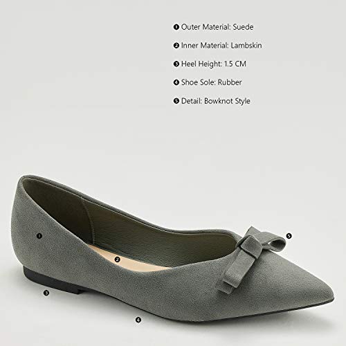 C.paravano Blue Flats Shoes Women I Women’s Pumps I Flat Shoes For Women I Pointed Toe Flats I Slip On Shoes Ballet Flat (Size 39, Blue Bow Knot #TOP3