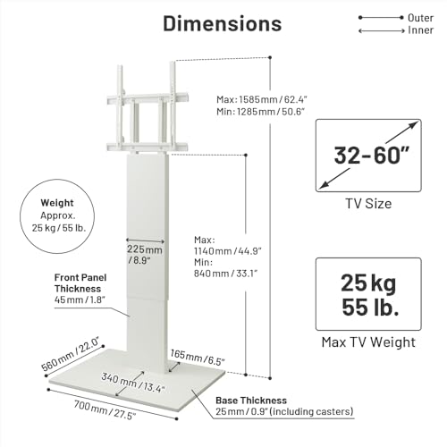 Soporte móvil para TV WALL V2 Caster tipo alto miniatura 6