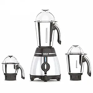 Vidiem Mixer Grinder 648 A Metallica (Steel) | Mixer grinder 750 watt with 3 jars | 3 Leakproof Jars with self-lock for wet & dry spices, chutneys | 5 Years Warranty | mixie grinder