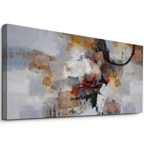 Toile abstraite de grande taille avec cadre haut de gamme déco murale luxe
