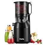 Cold Press Juicer, Fretta Slow Masticating Machines with 135mm&1.8L Chute, Fit Whole Fruits & Vegetables, Easy Clean,Self Feeding Juicer with High Juice Yield,PCTG BPA-Free, 250W (Black)
