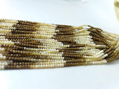 Opale jaune perles rondelles facettées 2mm pierre naturelle pour fil de bijoux