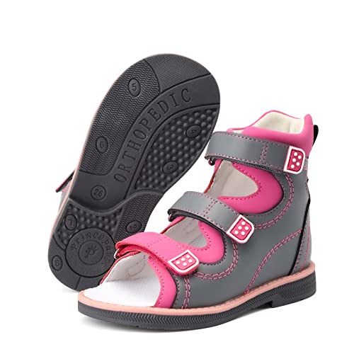 princepard Orthopedic Corrective Sandals for Kids,Children Summer High Top Shoes for Girls and Boys with Arch and Ankle Support,Anti-slip Soles