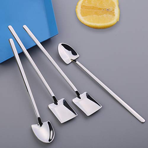 Colheres de café de aço inoxidável para sobremesa, 4 peças, da Hemoton, colheres de café, colheres d