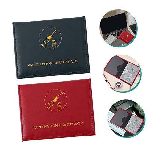 2Pcs Dual Holder Waterproof PU Leather Protector for Cards Portable Travel Document Organizer Suitable for Household and Travel Use4