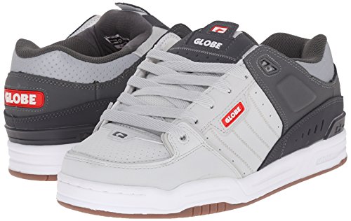 Image of Globe Mens Fusion Skate Shoes, Grey /Charcoal /Red, 14 M US