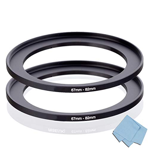 KOMET - Anillo elevador de 67 mm a 82 mm (lente de 67 mm a filtro de 82 mm), paquete de 2, accesorios convertidores de lentes de cámara KOMET