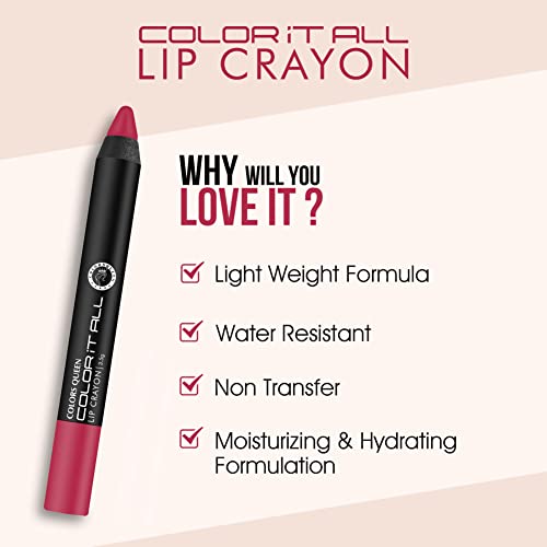 Image of Colors Queen Color It All Long Lasting Non-Transfer Lip Crayon Lipstick + Matte Perfect Long Lasting Liquid Matte Lipstick Combo (Make It Happen, Sassy Pink)