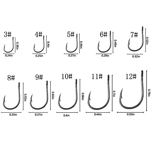 NYKKOLA 500pcs Small Size Black Freshwater Fishhook Fishing Hooks Set - Thumbnail 5