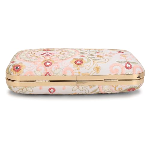 Image of LONGING TO BUY Hand Crafted Designer Box Clutch - Zari Embroidery For Women