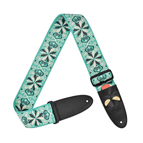 CZDYUF Sangle de Guitare brodée Vert Vintage Sangle de Basse adaptée à Divers modèles de Guitare Acoustique Guitare électrique - Les Beatles, Paul McCartney, John Lennon, RIngo Starr, George Harrison CZDYUF Sangle de Guitare brodée Vert Vintage Sangle de Basse adaptée à Divers modèles de Guitare Acoustique Guitare électrique – Image 6