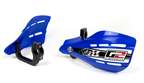 G2 Ergonomics Moto Handguards - Flag Style with Aluminum Mounts (Blue)