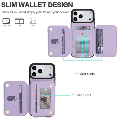 Étui portefeuille iPhone 7 cuir anti-chute avec fermeture éclair