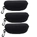 ZZ Sanity (3PCS) Portable Travel Zipper Sunglasses Hard Case Eyes Glasses Box Bag (3pcs-Black)