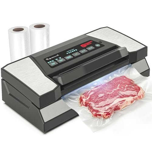 Image of Magic Mill Professional Vacuum Sealer Machine Pro with New Patent Handle MVS-5181 for Food Bags, Marinate Bowls, and Meal Packing Cannister | Vacuum Sealer with Cutter and Jar Attachment