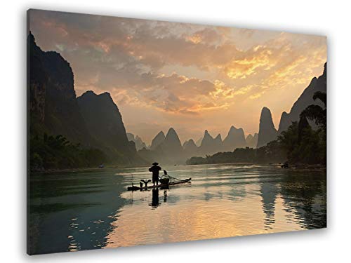 Hexoa Tableau baie d' halong - Made in France - Toile imprimée - 80x50