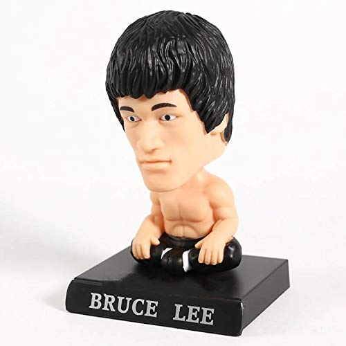 Image of Awestuffs Phone Holder Bobblehead Action Figure for Car Dashboard, Office Desk & Study Table (Pack of 1) (Bruce Lee), Polyvinyl Chloride