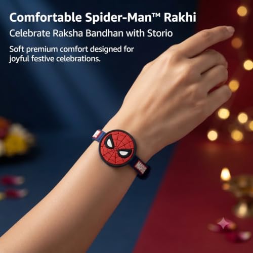 Image of Marvel Spider-Man Logo Silicone Band Rakhi | Officially Licensed | Rakhi for Boys, Bhaiya, Bhai | Raksha Bandhan Gift