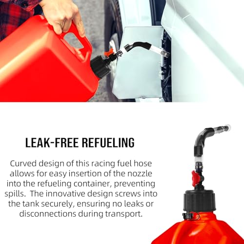 Image of Calvana Fuel Jug Hose 3044 Replacement Kit with 2 Elbow Adapters,2 Fuel Hoses with Valve,Compatible with VP Racing Fuel Jug,5.5 and 10 Gallon Fuel Cans,Diesel Fuel Can,Dirt Bike,Motorcycle Accessories