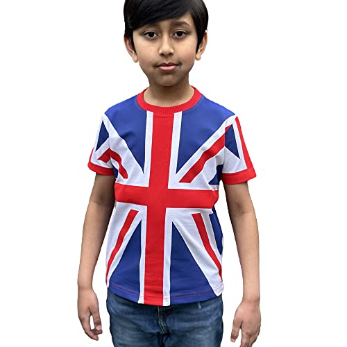 SPIRIT OF ESSEX Union Jack t Shirt for Kids Boys and Girls 100% Cotton Crewneck Short Sleeve for King's Coronation (as8, Age, 5_Years, 6_Years, Regular) White SPIRIT OF ESSEX Union Jack t Shirt for Kids Boys and Girls 100% Cotton Crewneck Short Sleeve for King's Coronation (as8, Age, 5_Years, 6_Years, Regular) White